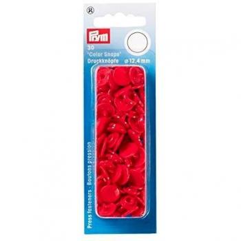 Prym Press-On Snap Buttons, Red, 12.4 mm
