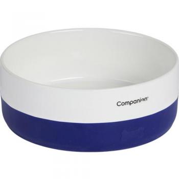 Tigela Cerâmica Companion Azul, Acessório de Silicone – 400 ml