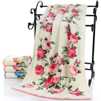 Badezimmer-Blumen‑Handtuch Set – 3 Pack, weiche Baumwolle, Frische Blüten
