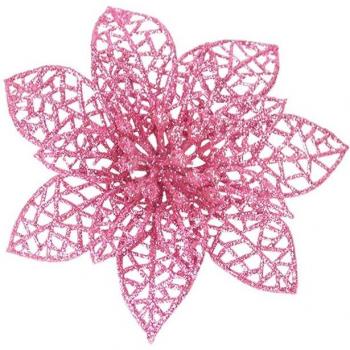 10pcs 10cm Christmas Poinsettia Flower Heads for Tree Decoration