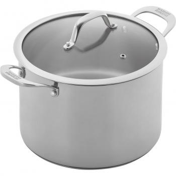 Kuhn Rikon Allround 24cm / 8.5L Stainless Steel Stock Pot with Glass Lid, Induction Safe