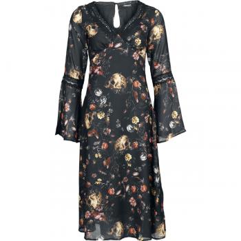 Skull Garden Gothic Midi Dress