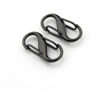 Mini Ganchos S de Metal con Detalle de Cuero