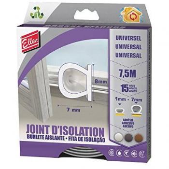 Joint d'isolation adhésif en silicone blanc ELLEN 7,5 m