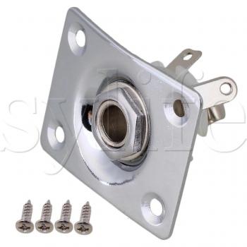 Chrome Guitar Jack Plate and Socket Assembly