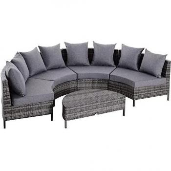 Outsunny Half-round Patio Sofa & Table Set