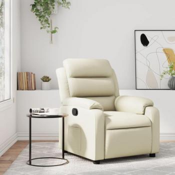 Poltrona Conforto Reclinável Creme vidaXL