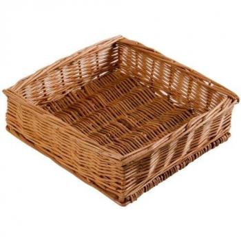 Quadratischer Olympia Brotkorb in Weidenmuster, 24 cm