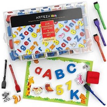 Arteza 214-Piece Magnetic Letters and Numbers Set for Toddlers