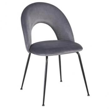 Terciopelo Negro Dawa: Silla de Comedor Gris