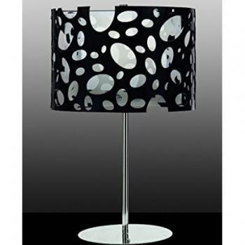 Lupin Glamour Tischlampe E27 – Akzent in Schwarz/Weiß, Chrompolitur, Kompaktlicht im Set