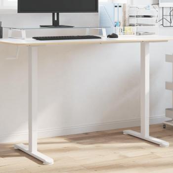 Sitz-Steh-Schreibtisch Gestell Weiß (94-135)x60x(70-114)cm