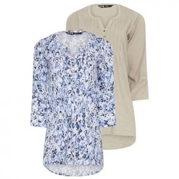 Tall 12” Henley Set for Women – Blue Long‑Sally