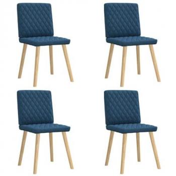 Juego de 4 Sillas de Comedor con Tela Azul Vidaxl 9595