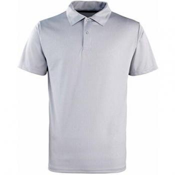 Premier XS Silver Pique Polo, CoolChecker Design