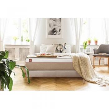 Matelas Le Soyeux 180x200 cm, ressorts ensachés et mémoire de forme 5 zones de confort Blanc, Marmottes & Co