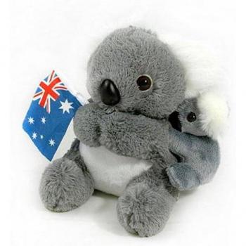 Koala Jumbuck 21cm Tenero con Piccola Bandiera