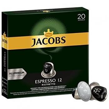 Jacobs Kaffeekapseln Espresso Ristretto, Intensität 12, 200 Nespresso®* kompatible Kapseln