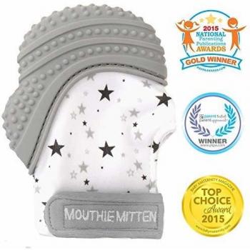 Malarkey Kids Mitaine de Dentition Silicone Alimentaire Gris