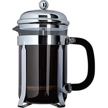 Grunwerg Classic Glass Cafetiere, 0.8 Litre, Chrome, 6 Cup