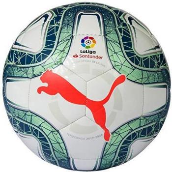 PUMA LaLiga 1 Mini‑Ball (Erwachsene) – Weiß & Grün mit Glitzer‑NRGY Rot