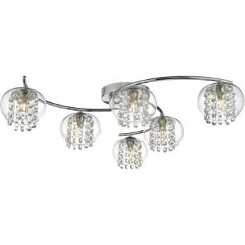 Lampada soffitto Elma, 6x G9, cromo lucido e cristallo
