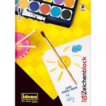 Zeichenpapierblock DIN A2, 10 Blätter, 120 g/m², FSC-Mischung, Idena