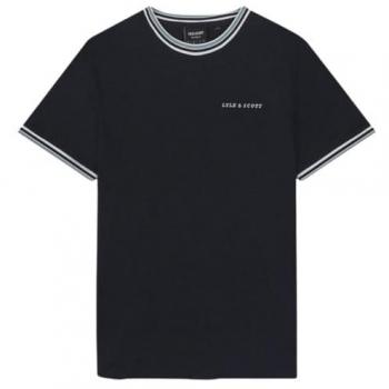 Lyle & Scott T-Shirt mit besticktem Kragen Dunkelblau M