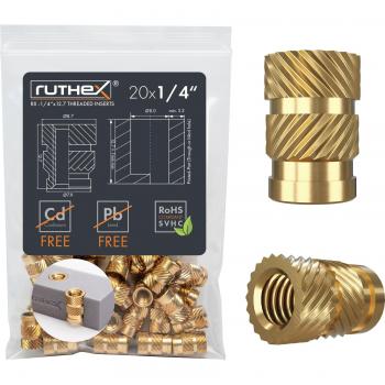 RUTHEX RX-1/4X127 GE Threaded Insertion Pack of 20