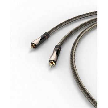 Câble RCA numérique 1 mâle à 1 mâle, fil textile doré, longueur 1 m
