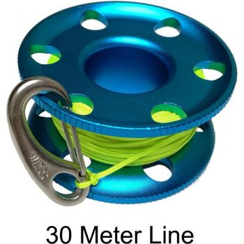 Carrete de aluminio para buceo con cuerda de 30/50M y equipo de seguridad