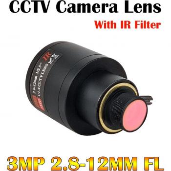 Objectif HD Varifocal 3MP 2.8-12mm avec filtre IR