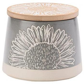 English Tableware Artisan Flower Grey Canister