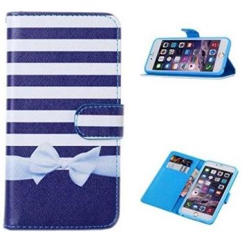 TUTUWEN Carcasa Flip PU Cuero Rayas para iPhone 6 Plus