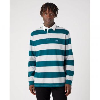Polo Wrangler Rugby Tradicional Verde/Gris