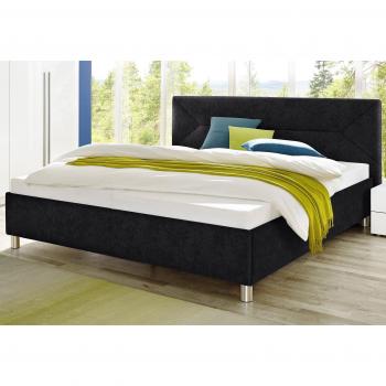 Maintal Polsterbett Schwarz Microvelours