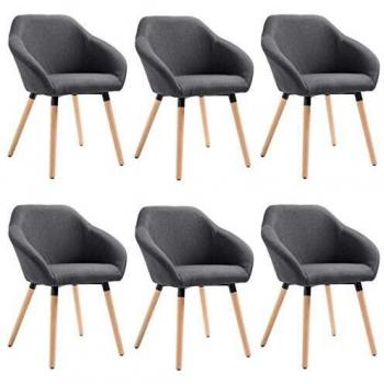 Sillas de Comedor 6X en Tela Gris Oscuro