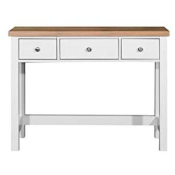 Timber Art Design UK Oak-Topped Dressing Unit – White Frame & 3 Wood Drawers