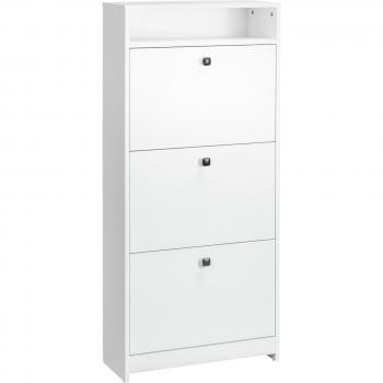 HOMCOM Shoe Storage Cabinet with 3 Drawers, Chipboard-White