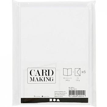 3012 Cartes et Env 10 x 15 cm 12 Set Blanc