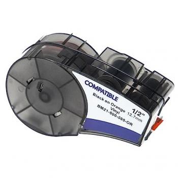Vhbw Label Tape for Brady M210, M210-LAB, M211, 12.7 mm, Black on Orange Vinyl