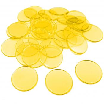 Jetons de Jeu Transparent Jaune 19mm