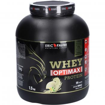 Poudre de Whey Concentrée Optimax Vanille Éric Favre – 1,5 kg