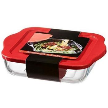 Flirt by R & B Auflaufform Cucina, aus Glas, 3,2 Liter mit Deckel, quadratische Form, mikrowellen