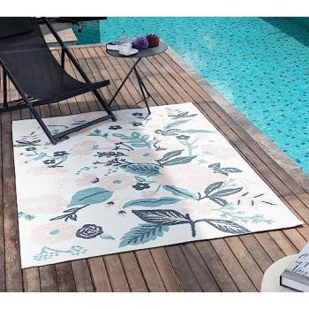 Shifu In‑House & Outdoor Modern Rug – Light Beige, Cream, Blue Hues