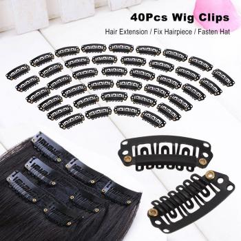 40Pcs Black Hairpiece Clips