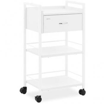 Chariot de Maquillage Physa – 1 Tiroir, 3 Étagères, 65 kg – Blanc