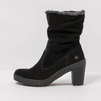 Botines de piel negros para mujer con tacón de 7,5cm y cierre de cremallera 1757 SILK SUEDE BLACK/ TRAVEL