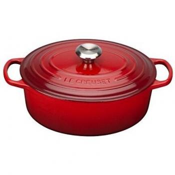 Le Creuset Signature Bräter für alle Herdarten und Induktion geeignet, 13,9 l, Kirschrot