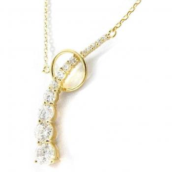 Collar “Diosa” brillo blanco con chapa de oro